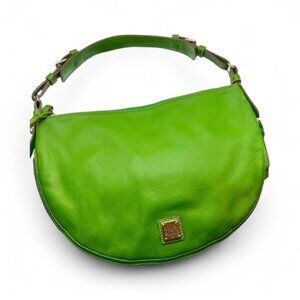 💚 Dooney & Bourke Kelly Green "Luna" Expandable Leather Hobo Shoulder Bag💚